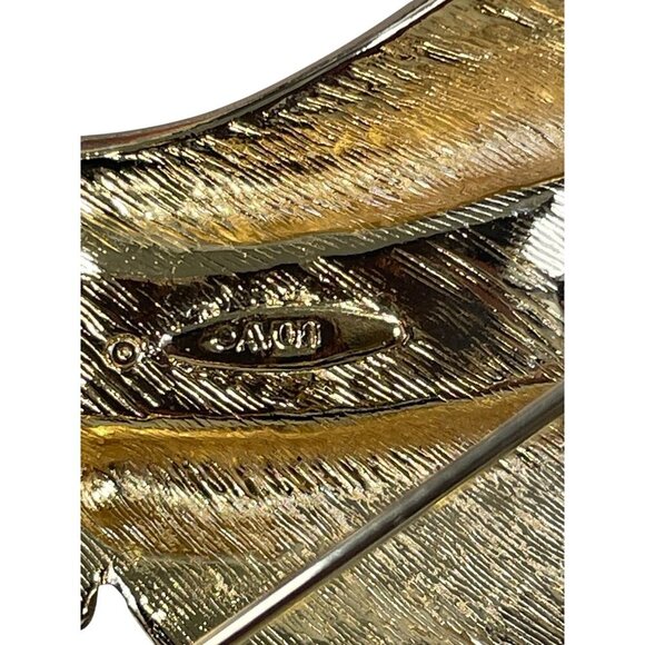 Vintage Avon Gold & Silver Leaf Acorn Brooch With Rhinestones - Picture 4 of 6